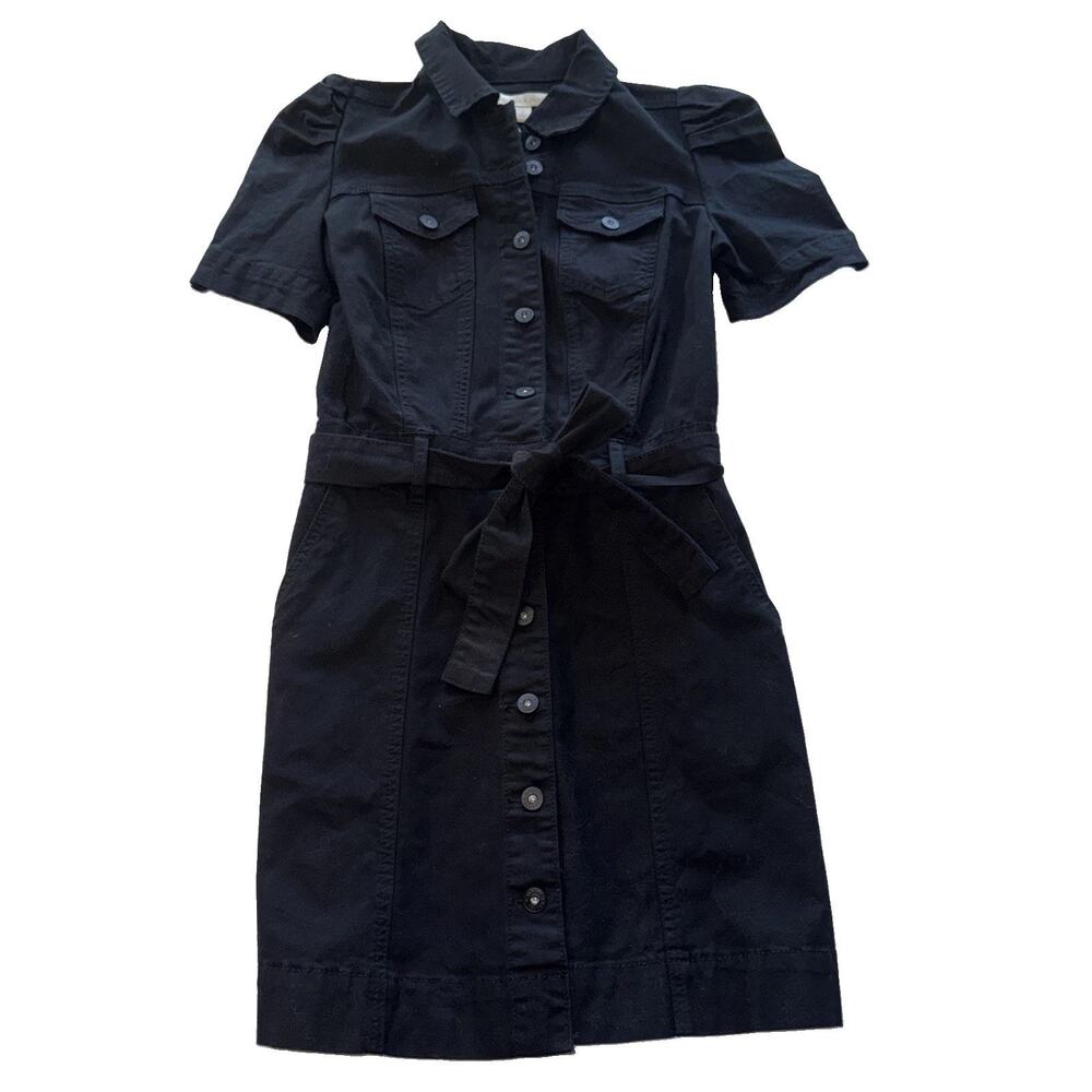 Chelsea & Violet Black Denim Mini Dress with Buttons NWT Size 10